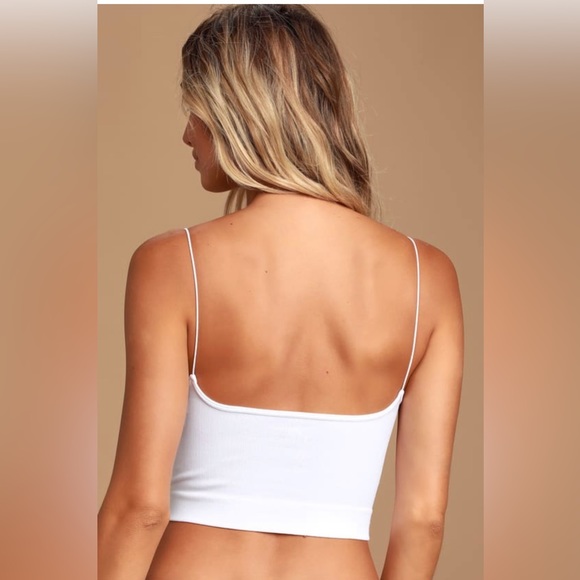 Free People Brami White Ribbed V-Neck Bra Top - Picture 2 of 4